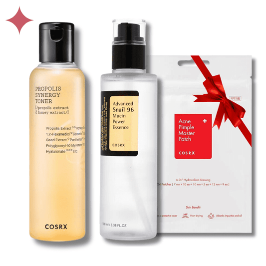 Promo pack | COSRX - Full Fit Propolis Synergy Toner + COSRX Advanced Snail 96 Mucin Power Essence+ COSRX ACNE MASTER PATCH (gratuite)