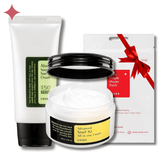 Promo pack | COSRX Advanced Snail 92 All in one Cream + COSRX Crème solaire + COSRX ACNE MASTER PATCH (Gratuite)