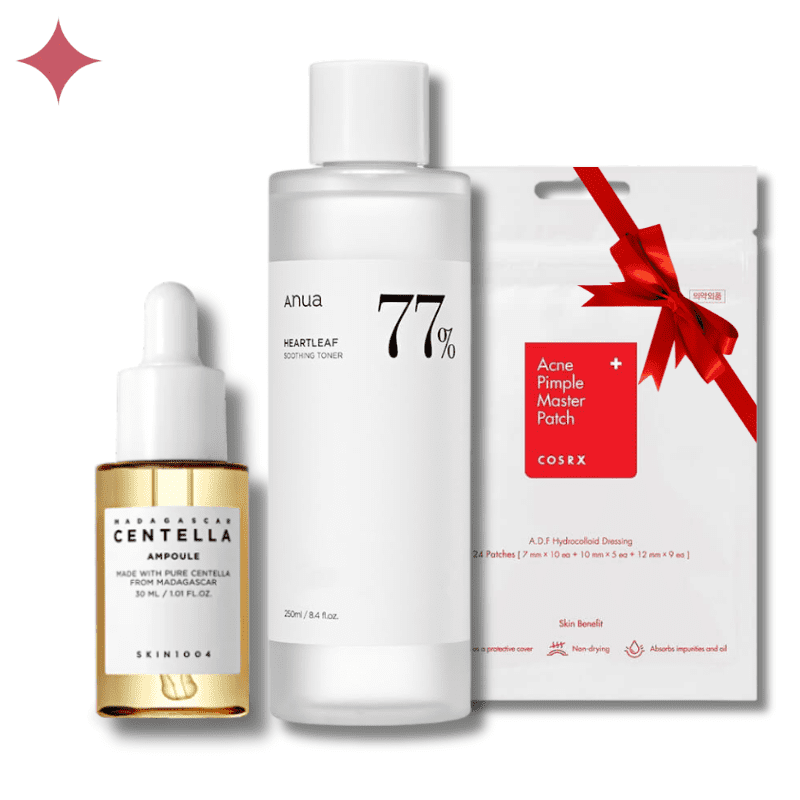 Promo pack | ANUA - Heartleaf 77% Soothing Toner + SKIN1004 - Ampoule à la Centella de Madagascar +COSRX PIMPLE MASTER PATCH (gratuite)