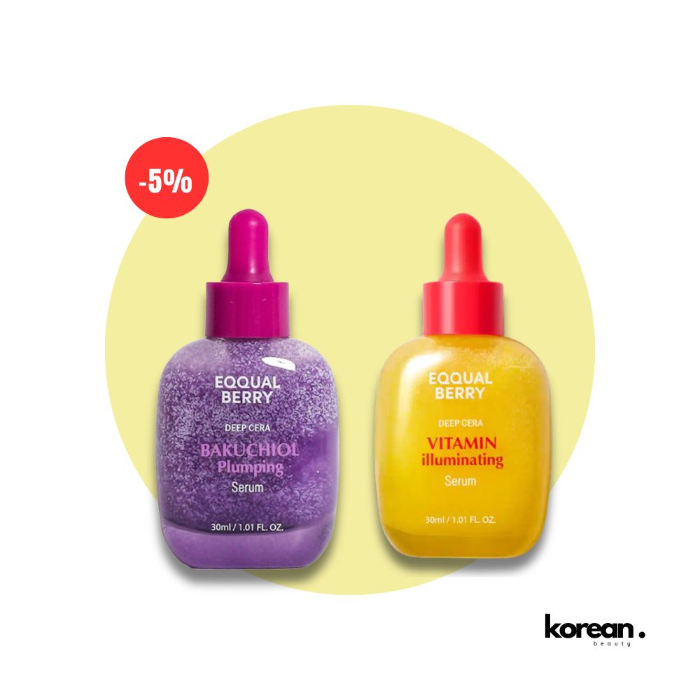 Pack EQQUALBERRY Bakuchiol & Vitamin Serum – Routine Coréenne Éclat et Anti-Âge | Korean Beauty Maroc