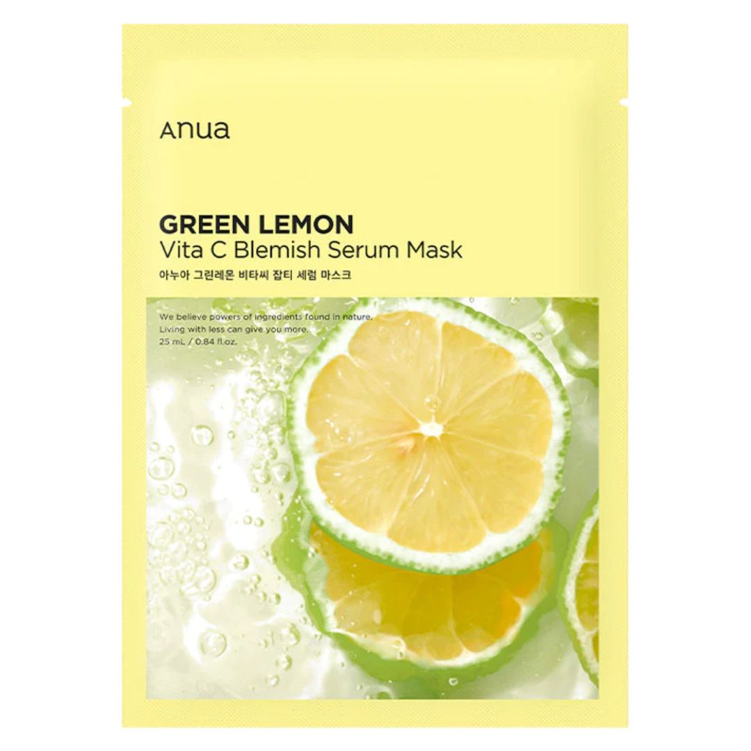 ANUA - Green Lemon Vita C Blemish Serum Mask - Masque éclaircissant